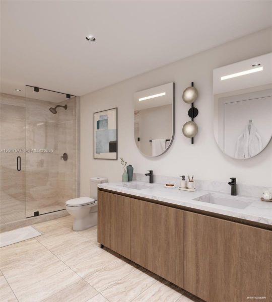 Furnished interior view inside a new home in , Miami Beach (Image 14).
