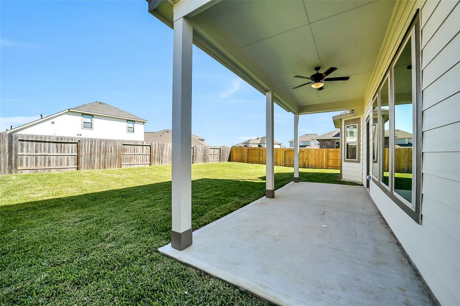 Exterior details and patio area of a home in Stone Creek Ranch, Hockley (Image 3).