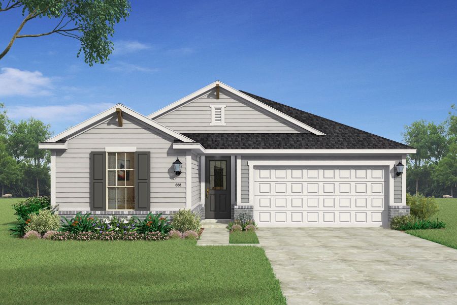 Representative exterior photo of a completed home built from the Elinor II by Mattamy Homes in Creekside of Crowley, Crowley, TX (Image 3).