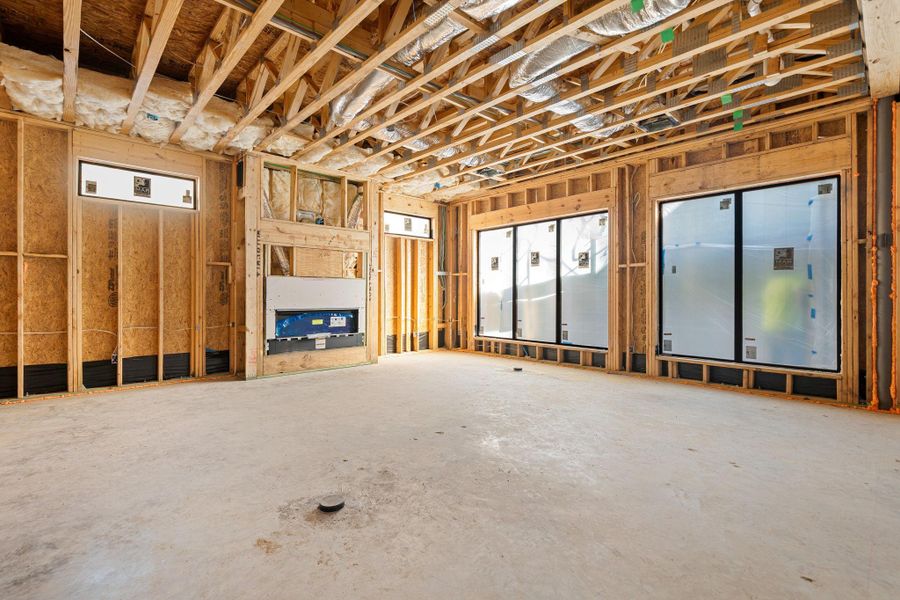 Living room under construction, see prior render for this area