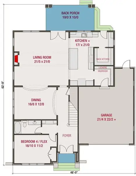 2D floor plan layout of this home in , Marietta, GA (Image 4).