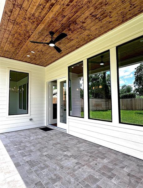 Exterior details and patio area of a home in , Houston (Image 3).