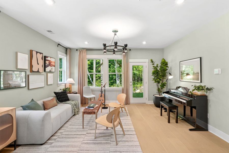 Representative furnished interior of a home built from the Piper by Tri Pointe Homes in Twinleaf Townes, Chapel Hill (Image 11).