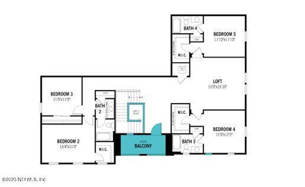 2D floor plan layout of this home in RiverTown - Springs, St. Johns, FL (Image 3).