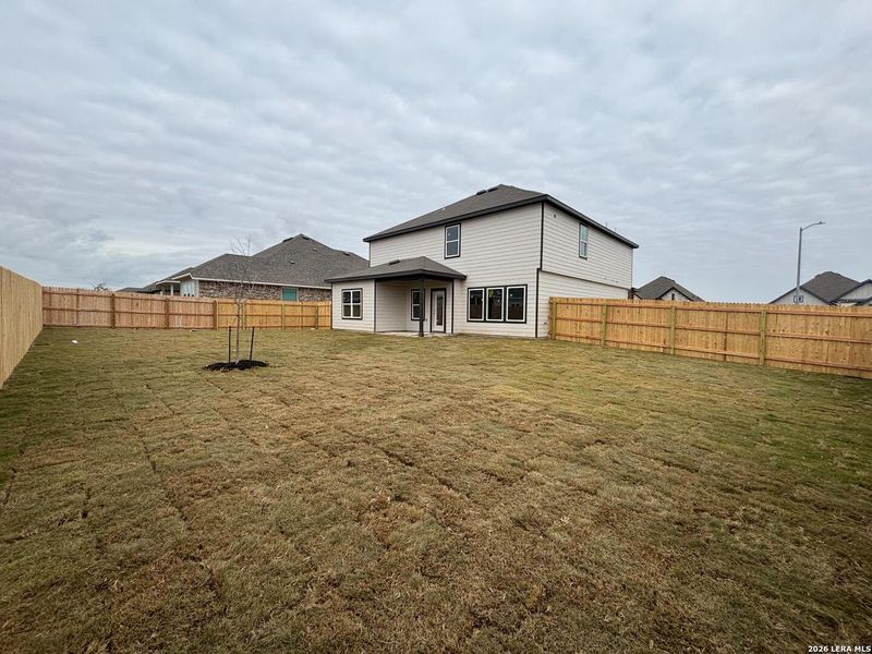 Exterior details and patio area of a home in The Heights at Saddlebrook Ranch 60's, Schertz (Image 4). Exterior details and patio area of a home in The Heights at Saddlebrook Ranch 60's, Schertz (Image 4).