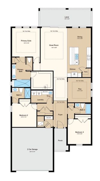 2D floor plan layout of this home in Skye Ranch Community Group Page, Sarasota, FL (Image 6).
