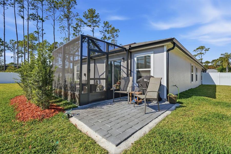 Exterior details and patio area of a home in Palm Coast Homesites, Palm Coast (Image 26).