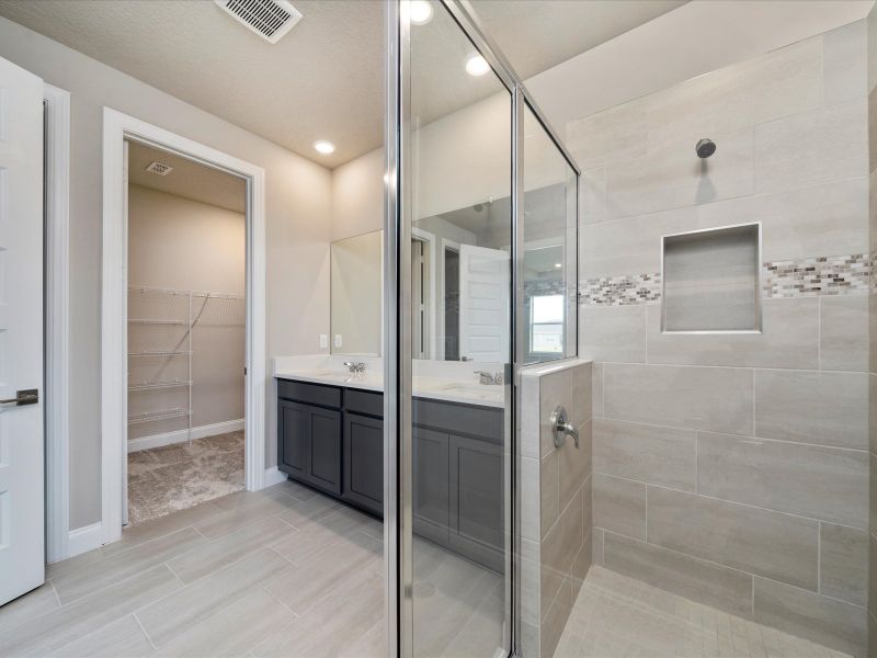 Primary Bathroom in the Onyx floorplan at 6383 NW Sweetwood Drive in Brystol at Wylder