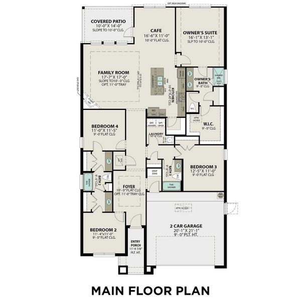 2D floor plan layout for the The Acadia by Davidson Homes LLC in Windmill Estates, Magnolia, TX (Image 5).
