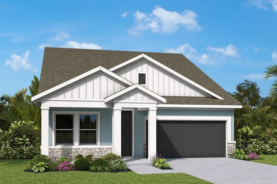 Front exterior of a new home in Eastlyn, Bradenton, FL, highlighting curb appeal (Image 1). Front exterior of a new home in Eastlyn, Bradenton, FL, highlighting curb appeal (Image 1).