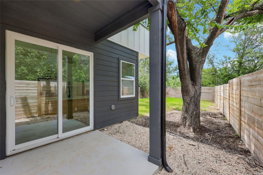 Covered back patio.