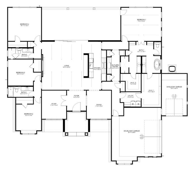 2D floor plan layout of this home in King Oaks, Salado, TX (Image 3). 2D floor plan layout of this home in King Oaks, Salado, TX (Image 3).