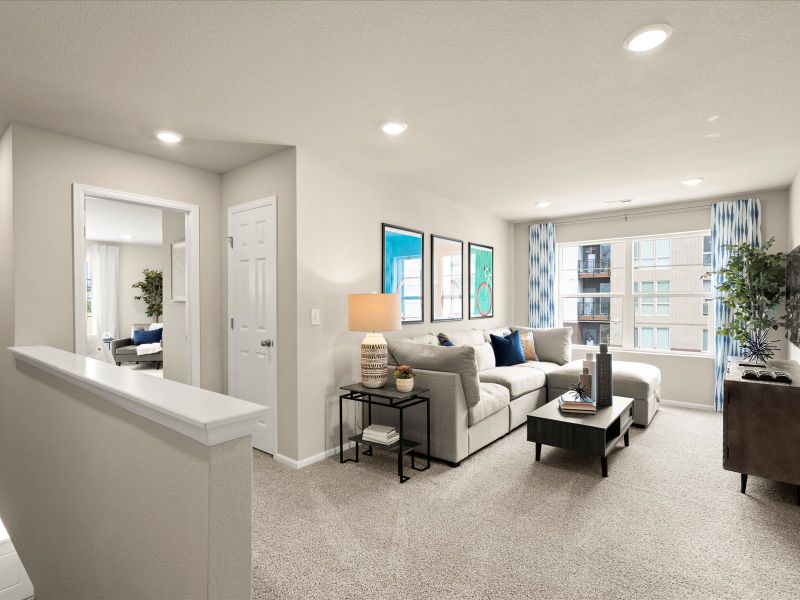 Furnished interior view inside a new home in Skyview at High Point, Aurora (Image 11).