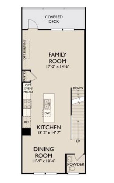 2D floor plan layout for the Archer by Ashton Woods in Reverie on Cumberland, Atlanta, GA (Image 3).