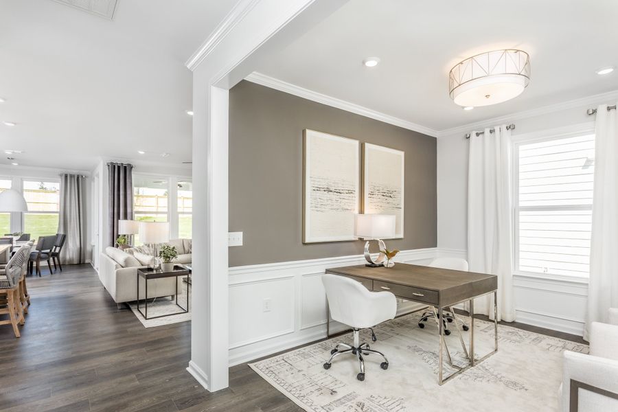 Furnished interior view inside a new home in Del Webb Wilmington at Mallory Creek, Leland (Image 6). Furnished interior view inside a new home in Del Webb Wilmington at Mallory Creek, Leland (Image 6).