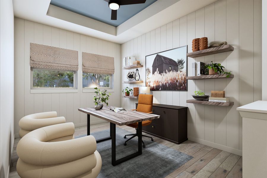 Representative furnished interior of a home built from the The Tulip by David Weekley Homes in Mantua Point Classics, Van Alstyne (Image 5).