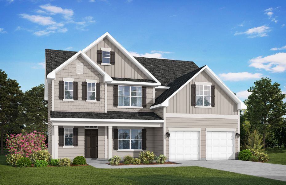 Front exterior of a new home in Tibet Road at Sassafras, Allenhurst, GA, highlighting curb appeal (Image 1). Front exterior of a new home in Tibet Road at Sassafras, Allenhurst, GA, highlighting curb appeal (Image 1).