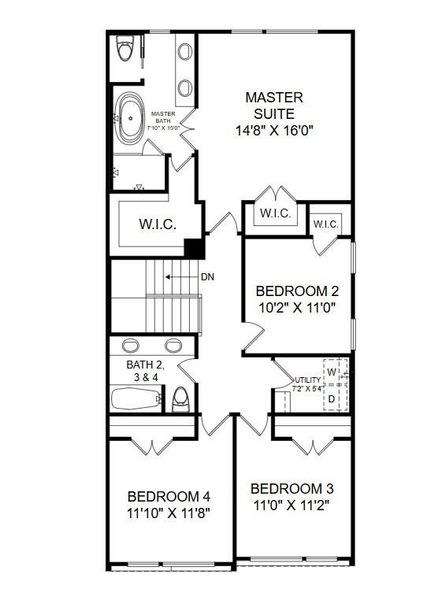 2D floor plan layout of this home in , Houston, TX (Image 2).