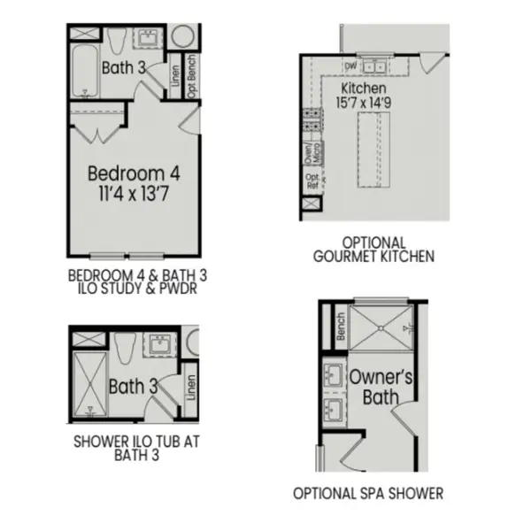 2D floor plan layout of this home in Camden Park, Knightdale, NC (Image 4).
