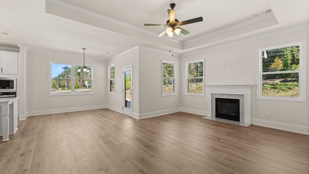 Representative unfurnished interior of a home built from the WINDSOR by D.R. Horton in Butner Estates, South Fulton (Image 43).