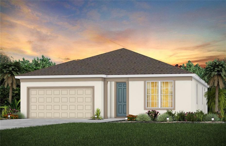 Exterior Design. Artistic rendering for this new construction home. Pictures are for illustrative purposes only. Elevations, colors and options may vary.