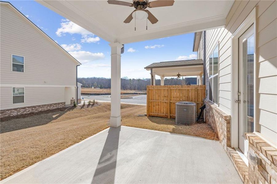 Exterior details and patio area of a home in Mulberry Summit, Flowery Branch (Image 2). Exterior details and patio area of a home in Mulberry Summit, Flowery Branch (Image 2).