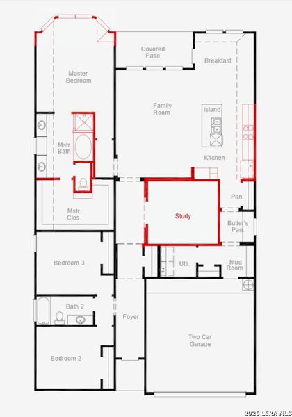 2D floor plan layout of this home in The Parklands, Schertz, TX (Image 2). 2D floor plan layout of this home in The Parklands, Schertz, TX (Image 2).