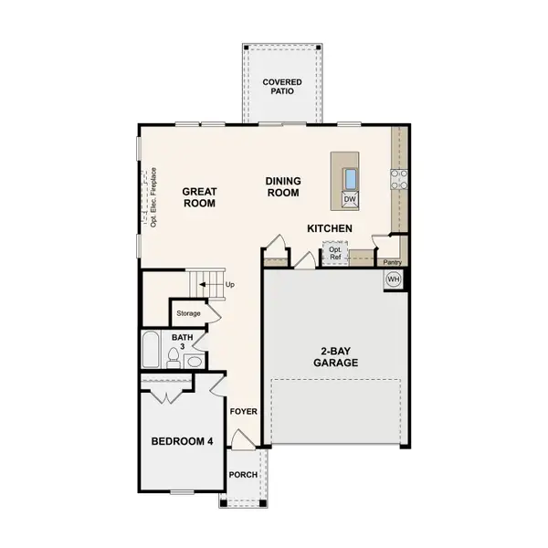 2D floor plan layout of this home in Canebrake at Hickory Hills, Old Hickory, TN (Image 4).