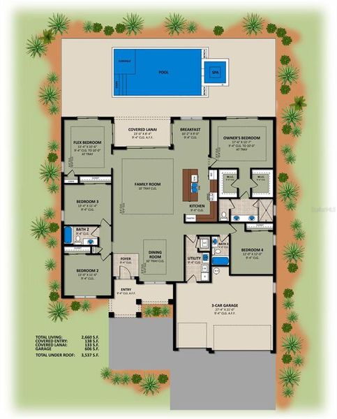 2D floor plan layout of this home in , Port Charlotte, FL (Image 3).