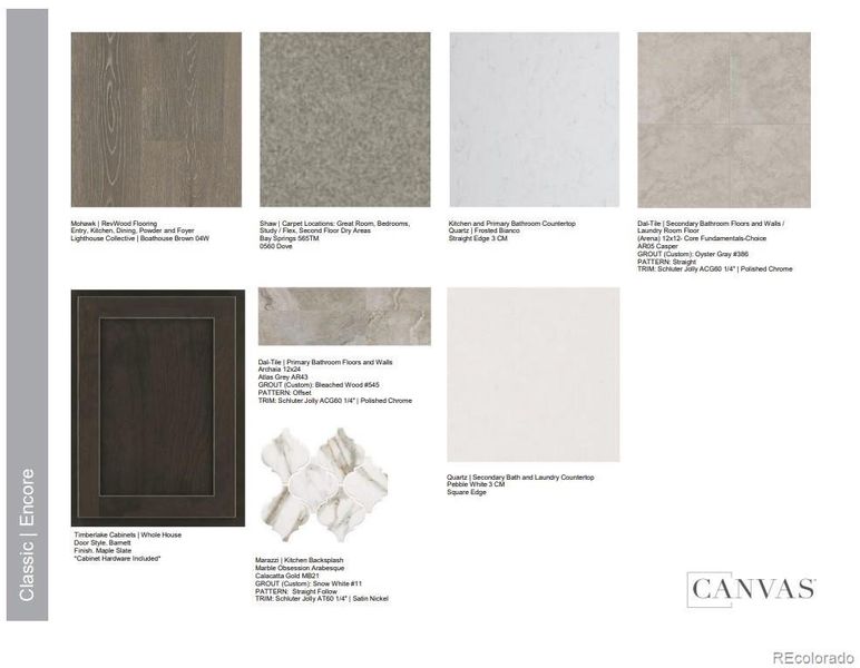 Design Selections.  Home is under construction and selections are subject to change.