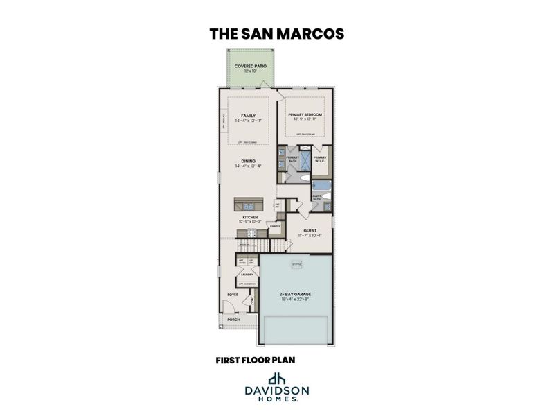 2D floor plan layout for the The San Marcos E by Davidson Homes LLC in Heartland, Heartland, TX (Image 3).