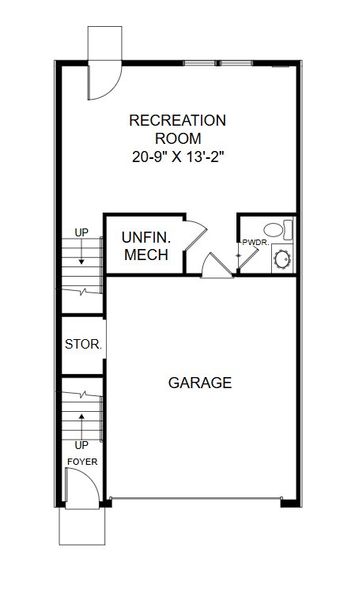 2D floor plan layout for the The Lannister by Stanley Martin Homes in Rhetts Cove, Johns Island, SC (Image 3).
