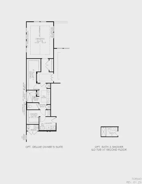 2D floor plan layout for the Torino by Epcon Communities in Lakeside at Millican Reserve, College Station, TX (Image 19). 2D floor plan layout for the Torino by Epcon Communities in Lakeside at Millican Reserve, College Station, TX (Image 19).