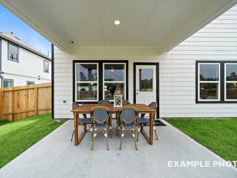 Exterior details and patio area of a home in Caney Creek Place, Conroe (Image 3). Exterior details and patio area of a home in Caney Creek Place, Conroe (Image 3).