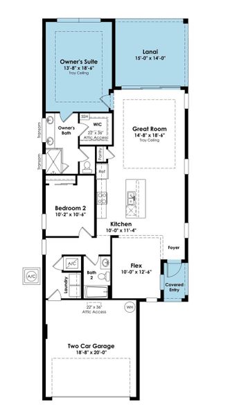 2D floor plan layout of this home in PGA Village Verano, Port St. Lucie, FL (Image 4).