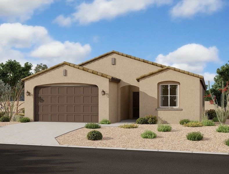 Front exterior of a home in the Aurora II at Eastmark community, located in Mesa, AZ (Image 10). Front exterior of a home in the Aurora II at Eastmark community, located in Mesa, AZ (Image 10).