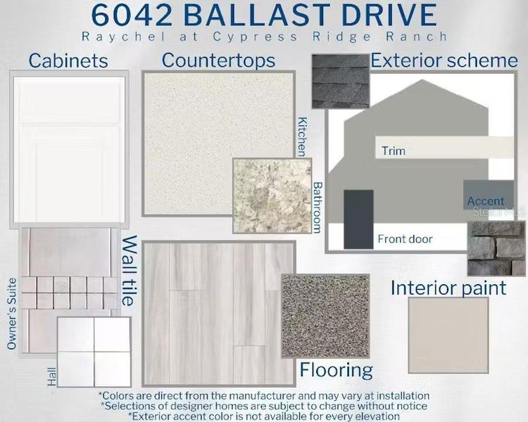 Sample of building materials used in homes in Cypress Ridge Ranch, Wimauma (Image 3).
