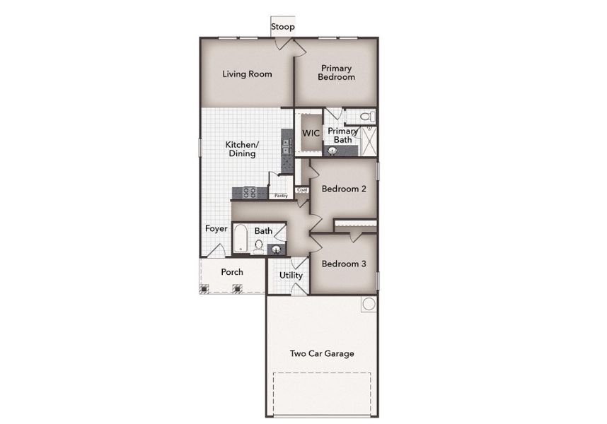 2D floor plan layout for the Applewhite Meadows 1230 by Brohn Homes in Applewhite Meadows, San Antonio, TX (Image 3). 2D floor plan layout for the Applewhite Meadows 1230 by Brohn Homes in Applewhite Meadows, San Antonio, TX (Image 3).