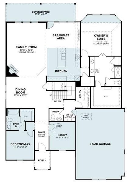 2D floor plan layout of this home in Berryknoll, Montgomery, TX (Image 3).
