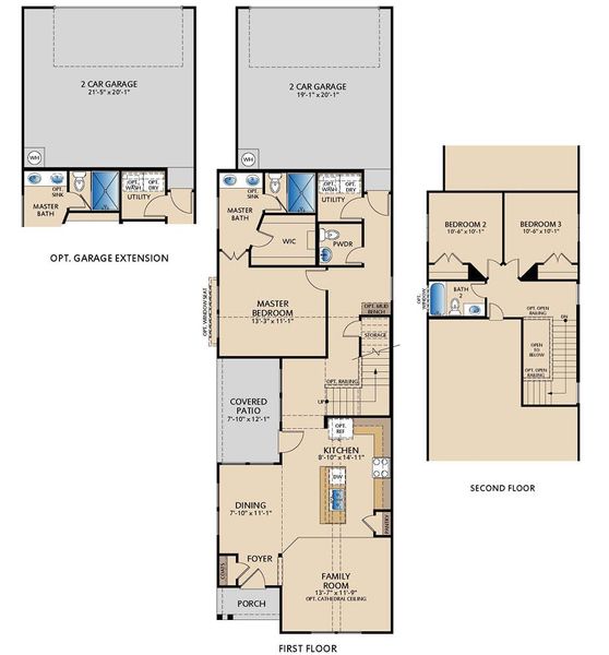 2D floor plan layout for the Wisteria by Pacesetter Homes in Elevon, Lavon, TX (Image 4). 2D floor plan layout for the Wisteria by Pacesetter Homes in Elevon, Lavon, TX (Image 4).