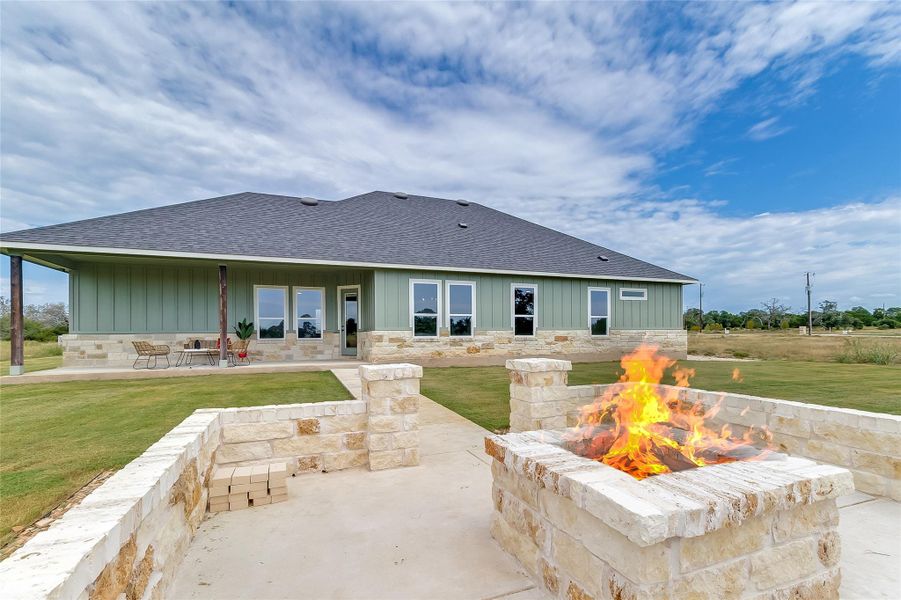 Front exterior of a new home in , Bertram, TX, highlighting curb appeal (Image 21).