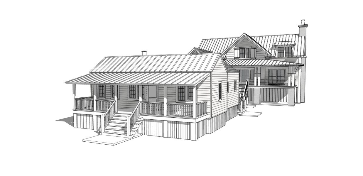 Exterior rendering of this home design in , Sullivan's Island, SC (Image 7). Exterior rendering of this home design in , Sullivan's Island, SC (Image 7).