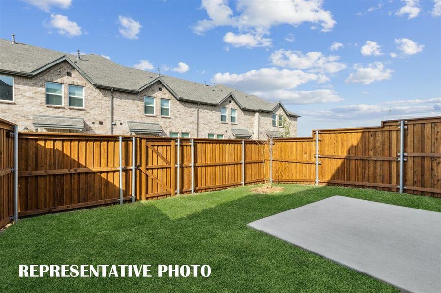 Our Finley plan features your own, fenced outdoor space!  REPRESENTATIVE PHOTO