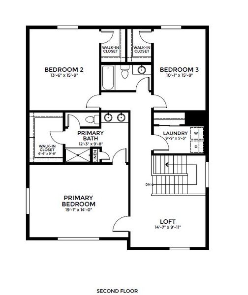 2D floor plan layout of this home in Bloom, Fort Collins, CO (Image 5). 2D floor plan layout of this home in Bloom, Fort Collins, CO (Image 5).