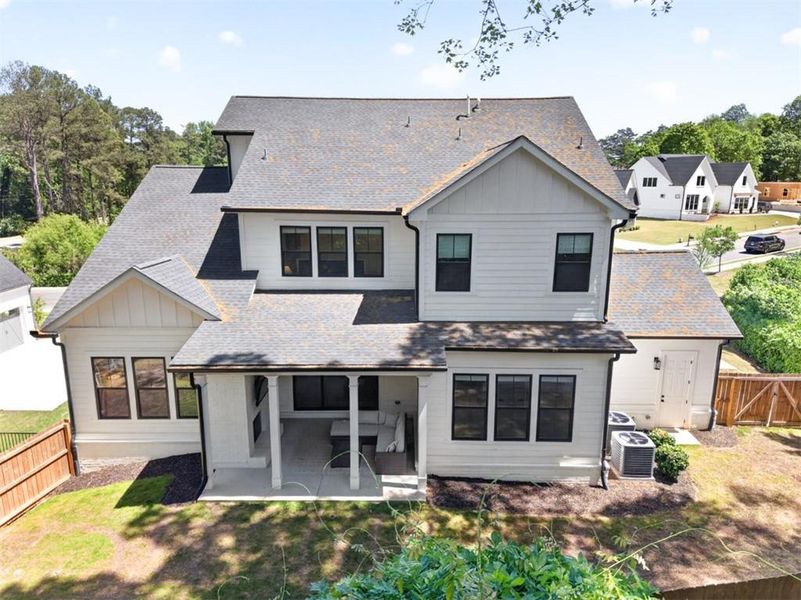 Exterior details and patio area of a home in Town Farms, Peachtree Corners (Image 4).