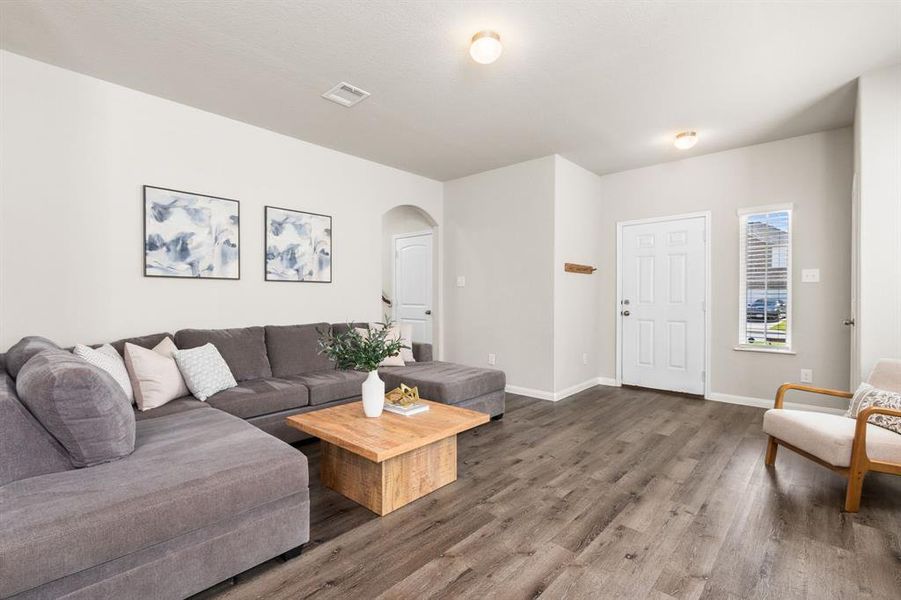 Intimate and welcoming front entrance and family room