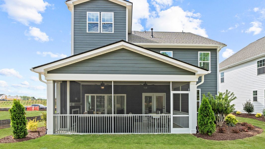 Representative exterior photo of a completed home built from the Pelham by DRB Homes in Bellerose, Gibsonville, NC (Image 12). Representative exterior photo of a completed home built from the Pelham by DRB Homes in Bellerose, Gibsonville, NC (Image 12).