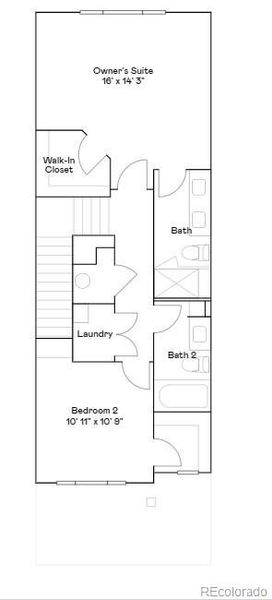 2D floor plan layout of this home in Parterre: The Parkside Collection, Thornton, CO (Image 3).