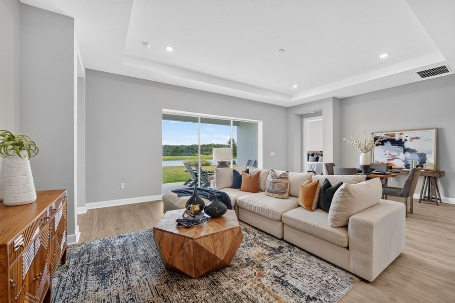 Representative furnished interior of a home built from the Ambra by Taylor Morrison in Center Lake Ranch Community Group Page, St. Cloud (Image 10).