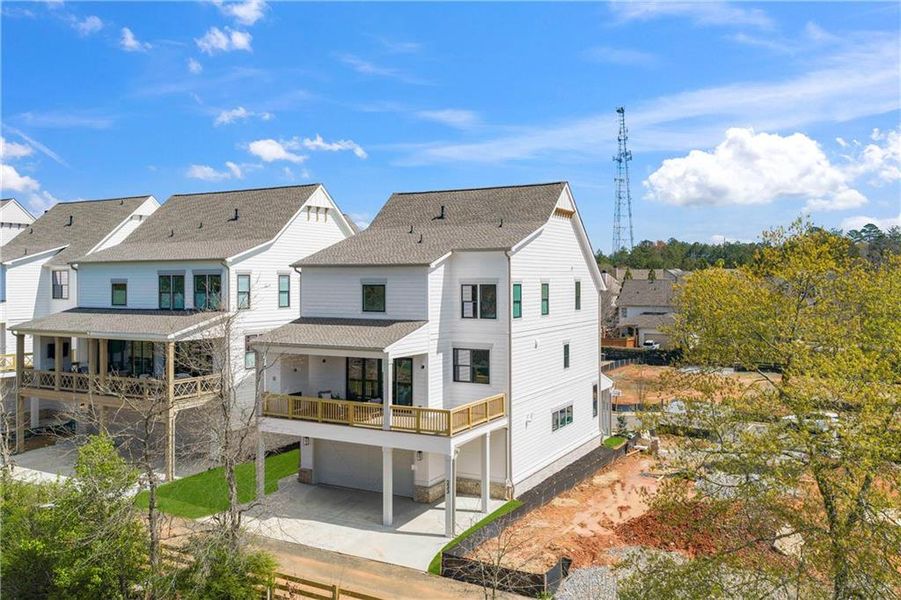 Exterior details and patio area of a home in Echo at Crabapple, Milton (Image 27).